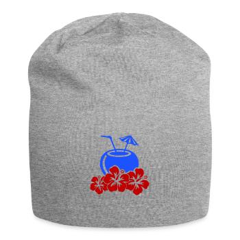 Cocktail Hibiscus - Jersey Beanie - heather grey - Front