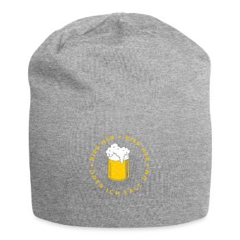 Bees here - Oder ich fall um! - Jersey Beanie - heather grey - Front