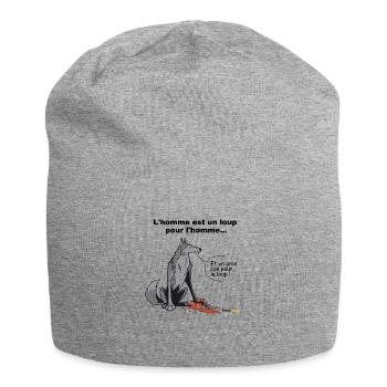 homme-loup - Bonnet en jersey - gris chiné - Devant