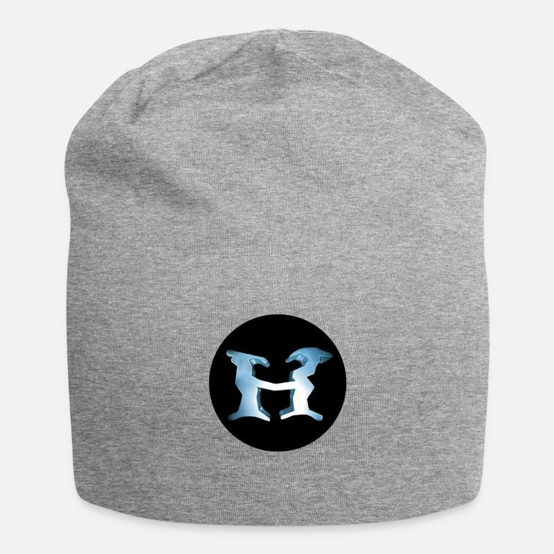 Logo H Bleu - Rond Noir - Bonnet en jersey - gris chiné