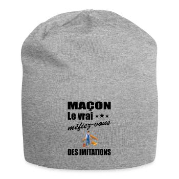 Maçon le vrai méfiez-vous des imitations t-shirt - Bonnet en jersey - gris chiné - Devant