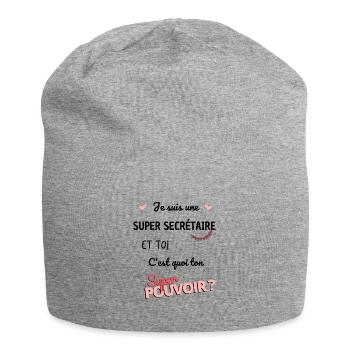 Je suis une super secrétaire ! super secrétaire - Bonnet en jersey - gris chiné - Devant