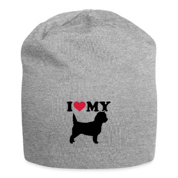 Cairn Terrier - Jersey-Beanie - Grau meliert - Vorne
