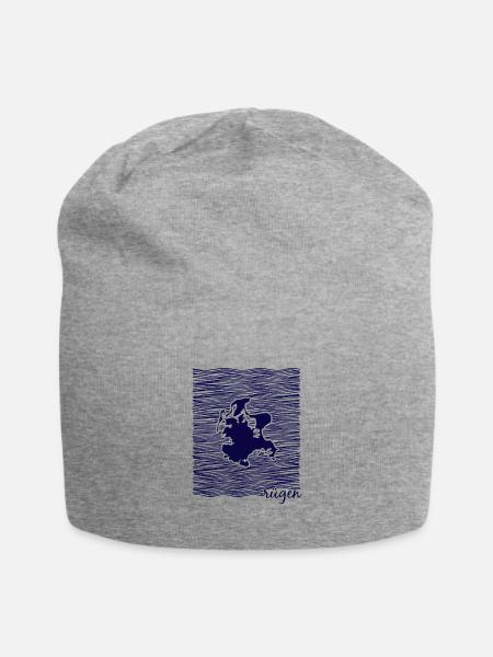 Insel Rügen, Mecklenburg-Vorpommern, Ostsee - Jersey-Beanie - Grau meliert