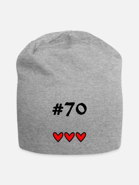 70 JAHRE. 70-JÄHRIGES JUBILÄUM. GEBURTSTAG 70 JAHRE. 70 - Jersey-Beanie - Grau meliert