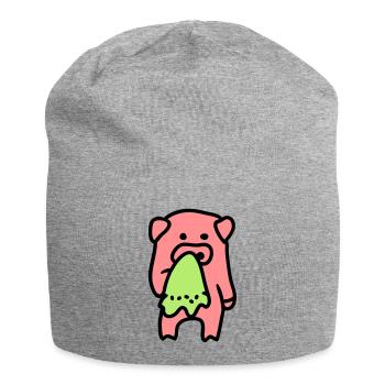 Pig sad / sick 3 - Jersey Beanie - heather grey - Front