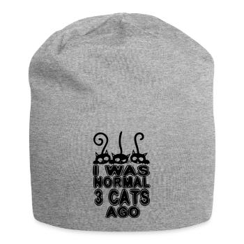 J'étais normale avant 3 chats - Bonnet en jersey - gris chiné - Devant