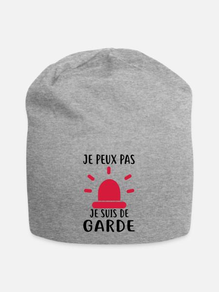 JE SUIS DE GARDE - Bonnet en jersey - gris chiné