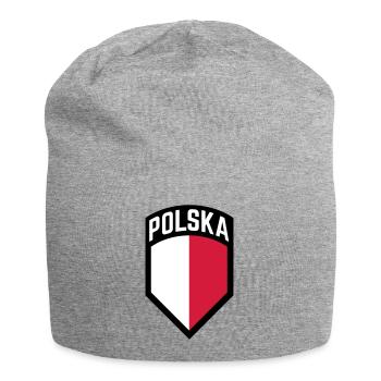 Cadeau des armoiries du drapeau de la Pologne - Bonnet en jersey - gris chiné - Devant
