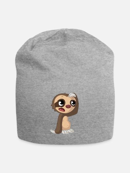 Nachdenkliches Comic Faultier - Jersey-Beanie - Grau meliert
