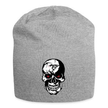 Kopf des Todes Schädel Drachen Tribal Tattoo Tattoo s - Jersey-Beanie - Grau meliert - Vorne