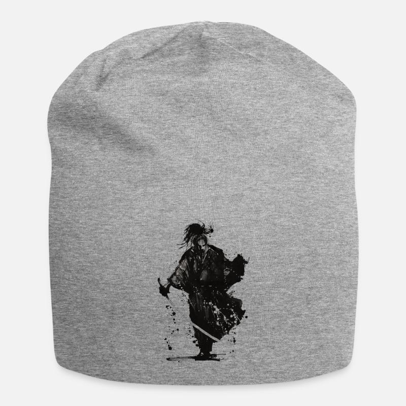 Samurai splash - Jersey Beanie - heather grey