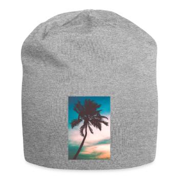 Palm tree - Jersey Beanie - heather grey - Front