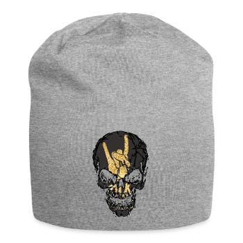 Rock`n Roll Skull - Jersey-Beanie - Grau meliert - Vorne