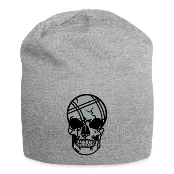 petanque ball dead death head skull11204 - Jersey Beanie - heather grey - Front