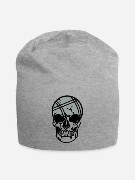 tete mort petanque boule dead skull11204 - Bonnet en jersey - gris chiné