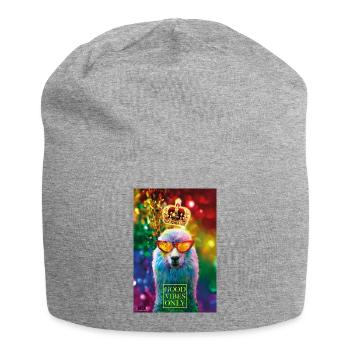 01 Lama GOOD VIBES ONLY Luxus Poster Margarita Art - Jersey-Beanie - Grau meliert - Vorne