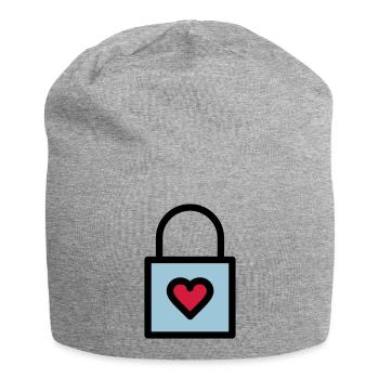 Padlock, love lock - Jersey Beanie - heather grey - Front