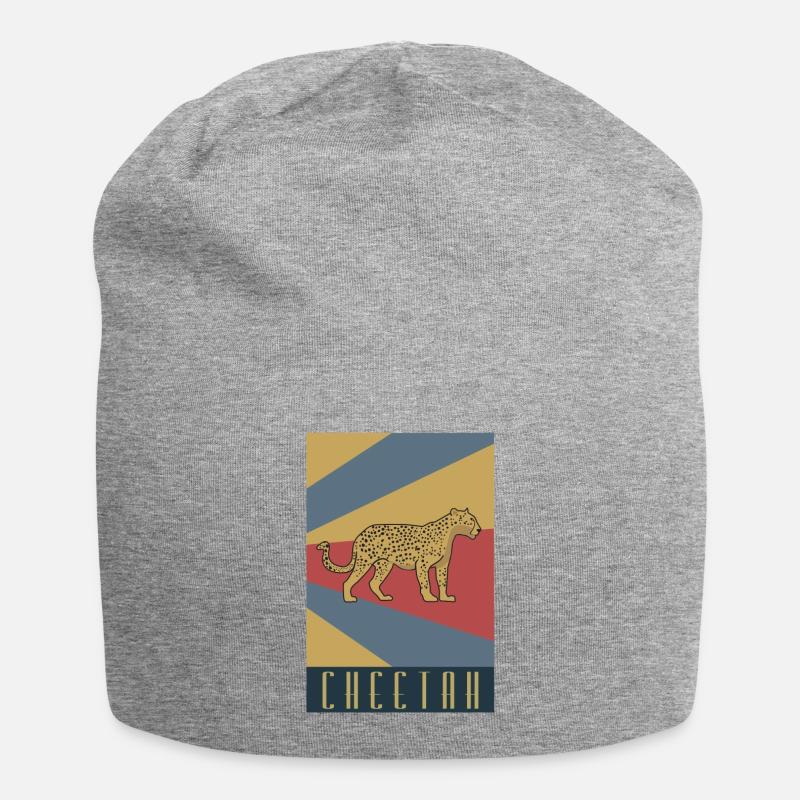 Geparden Raubtier Gepard Geschenk - Jersey-Beanie - Grau meliert
