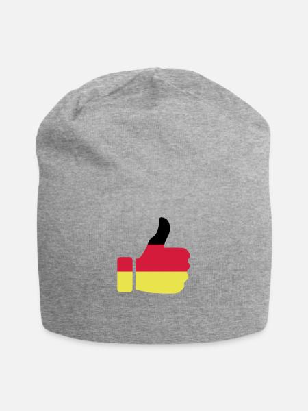 Daumen hoch für Deutschland - Jersey-Beanie - Grau meliert