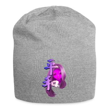 girl manga facee - Jersey-Beanie - Grau meliert - Vorne