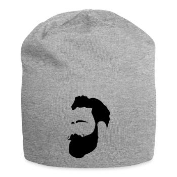 Mann mit Bart - Jersey-Beanie - Grau meliert - Vorne
