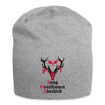 166 Hirsch Junggesellinnenabschied JGA Frauen - Jersey-Beanie - Grau meliert - Vorne