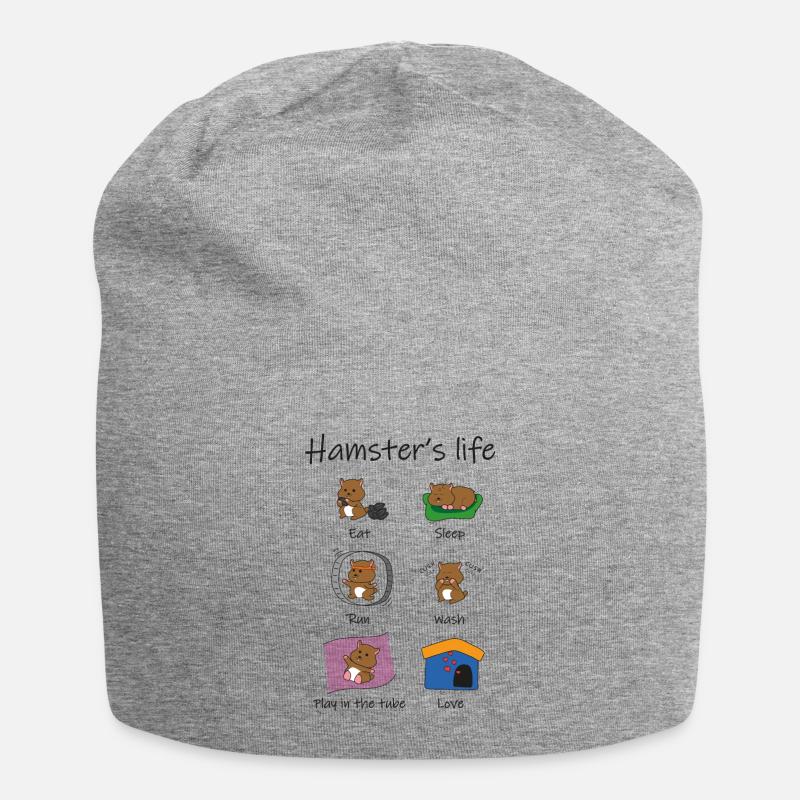 la vie de hamster - Bonnet en jersey - gris chiné