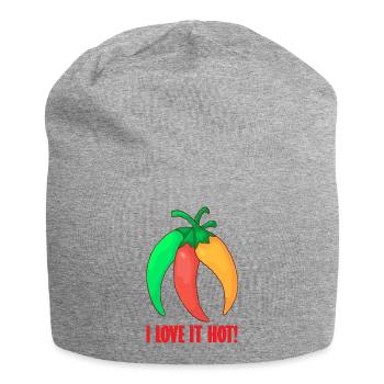 Chili Paprika Peperoni Chilischote Scharf Essen - Jersey-Beanie - Grau meliert - Vorne