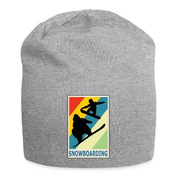 Sport de snowboarder style rétro vintage - Bonnet en jersey - gris chiné - Devant