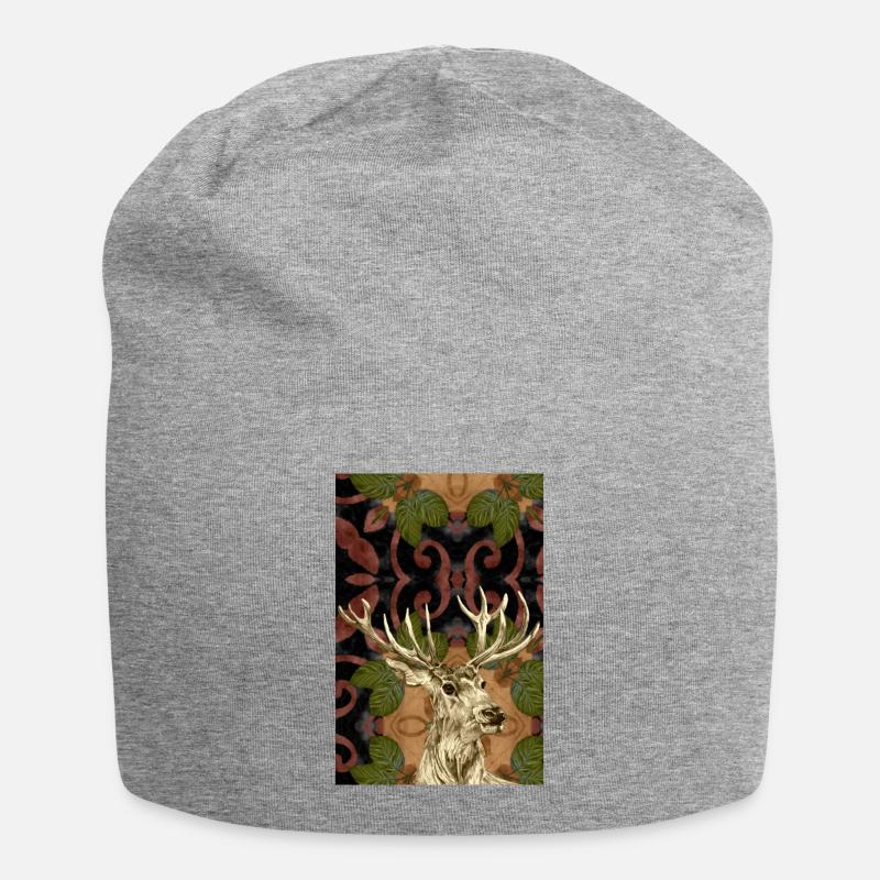 Cerf roi de la forêt - Bonnet en jersey - gris chiné