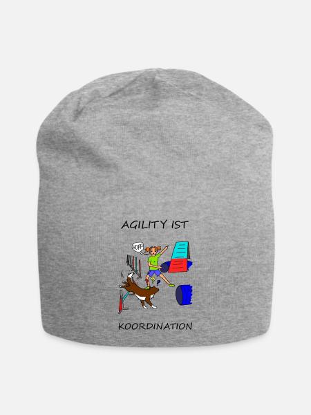 Agility ist -- Koordination - Jersey-Beanie - Grau meliert