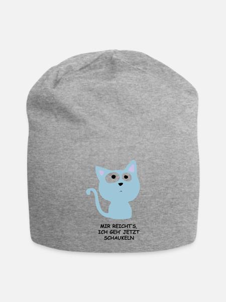 Süße Katze - Mir reichts, ich geh schaukeln - Jersey-Beanie - Grau meliert