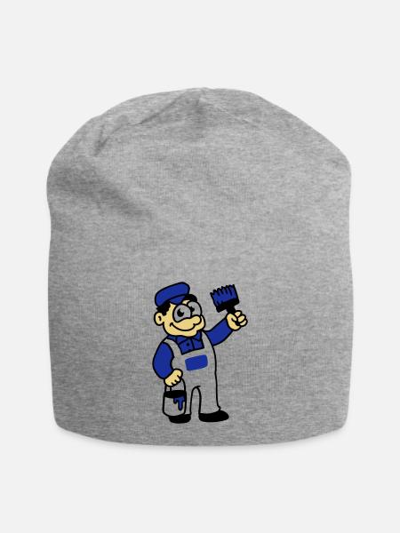 Peintre au pinceau et de la peinture - Bonnet en jersey - gris chiné
