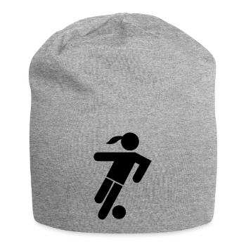 Soccer Player Girl Icon - Jersey Beanie - heather grey - Front