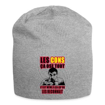 les cons ça ose tout lino ventura - Bonnet en jersey - gris chiné - Devant
