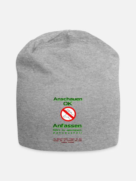 Nicht anfassen - Jersey-Beanie - Grau meliert