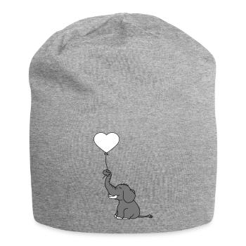 luftballon herz form liebe elefant gluecklich nied - Jersey-Beanie - Grau meliert - Vorne