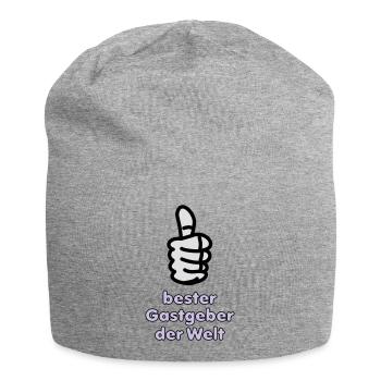 Vektorgrafik bester Gastgeber der Welt - Jersey-Beanie - Grau meliert - Vorne