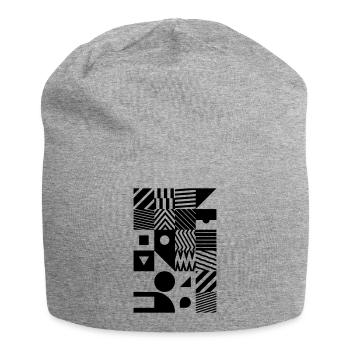 Minimal Muster Abstrakt - Jersey-Beanie - Grau meliert - Vorne