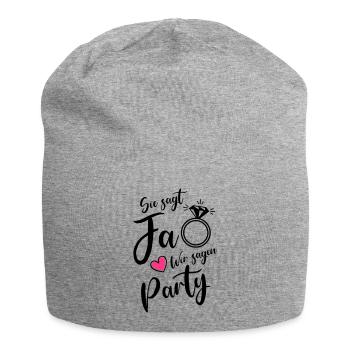 sie sagt ja wir sagen party - Jersey-Beanie - Grau meliert - Vorne