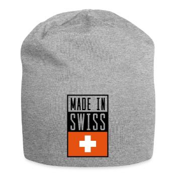 swiss made in - Jersey-Beanie - Grau meliert - Vorne