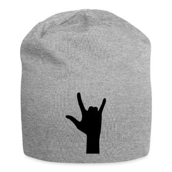 hand rock symbol - Jersey-Beanie - Grau meliert - Vorne