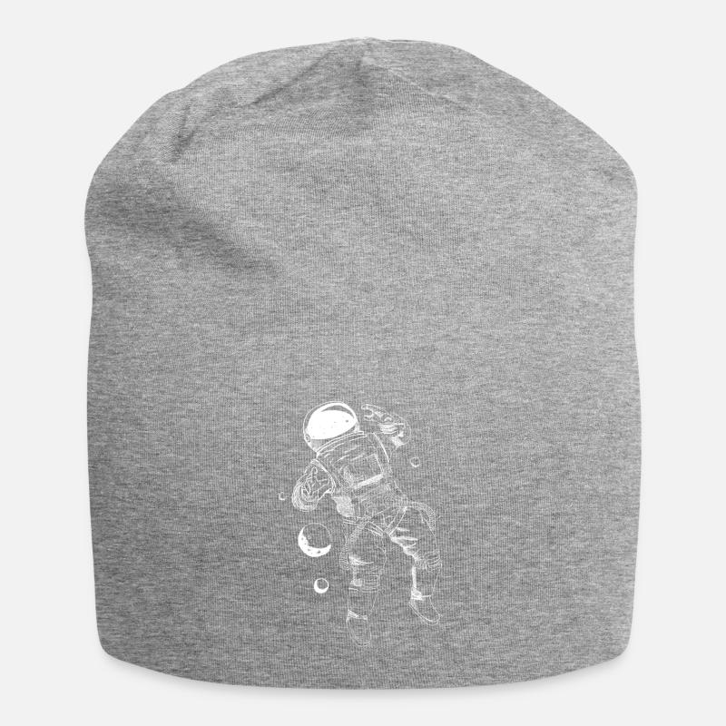 Astronaute flottant blanc - Bonnet en jersey - gris chiné