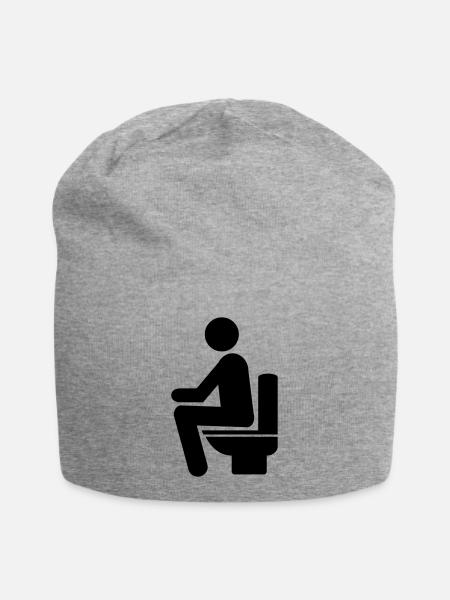 MANN AUF TOILETTE - Jersey-Beanie - Grau meliert