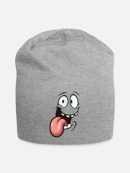Smile comic lustig - Jersey-Beanie - Grau meliert