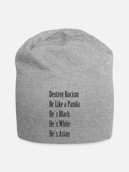 panda - Jersey-Beanie - Grau meliert