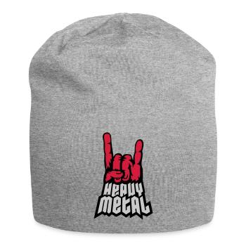 Heavy Metal Logo Hand Signal - Jersey Beanie - heather grey - Front