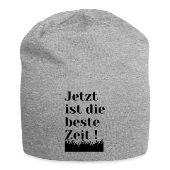 Jetzt , nicht morgen - Jersey-Beanie - Grau meliert - Vorne