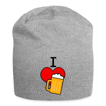 I love beer Bier T-shirt Geschenkidee - Jersey-Beanie - Grau meliert - Vorne